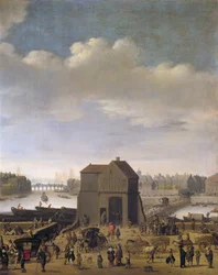 View of the Bridge and Quai de la Tournelle (detail)